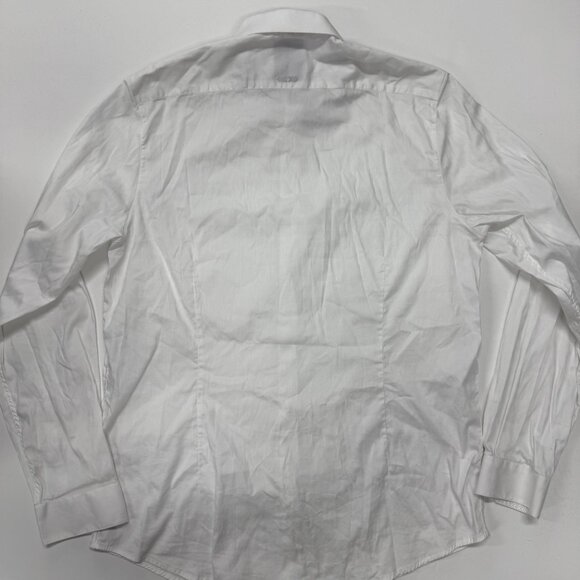 Louis Philippe Mens 42 Long Sleeve Button Up Super Slim Fit Cotton Shirt White‎ - Picture 8 of 9